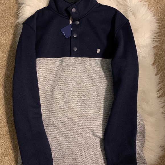 IZOD blue and grey quarter button up fleece - Picture 4 of 6